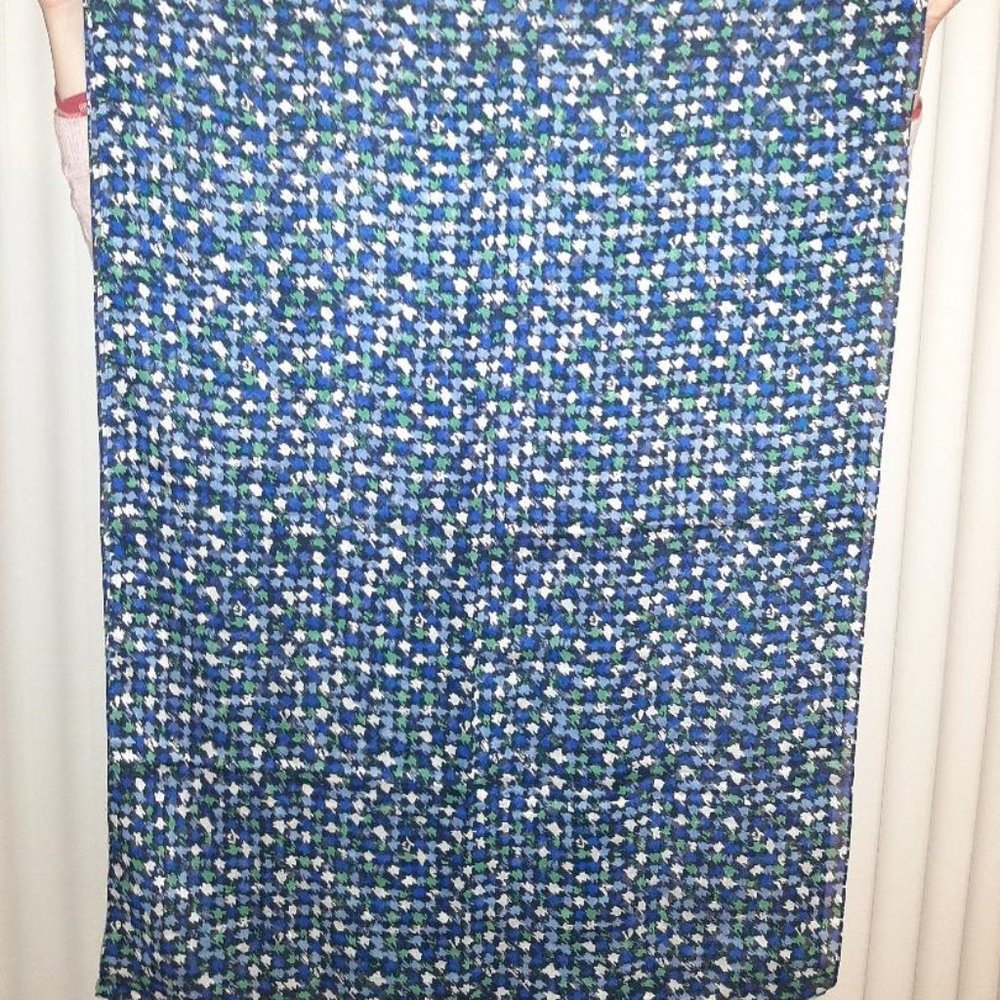 Blues/green/cream infinity scarf 40" x 29"
